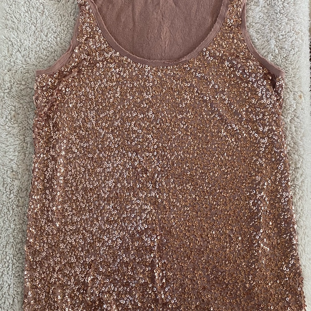 J CREW Rose Gold Sequin Tank M